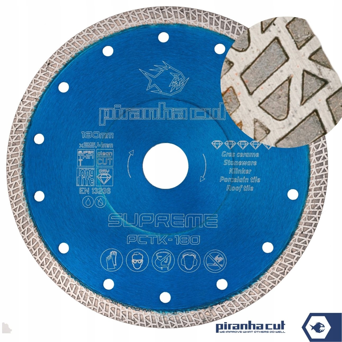 Piranhacut Diamantový Kotouč Gres 180 mm x 25,4 mm