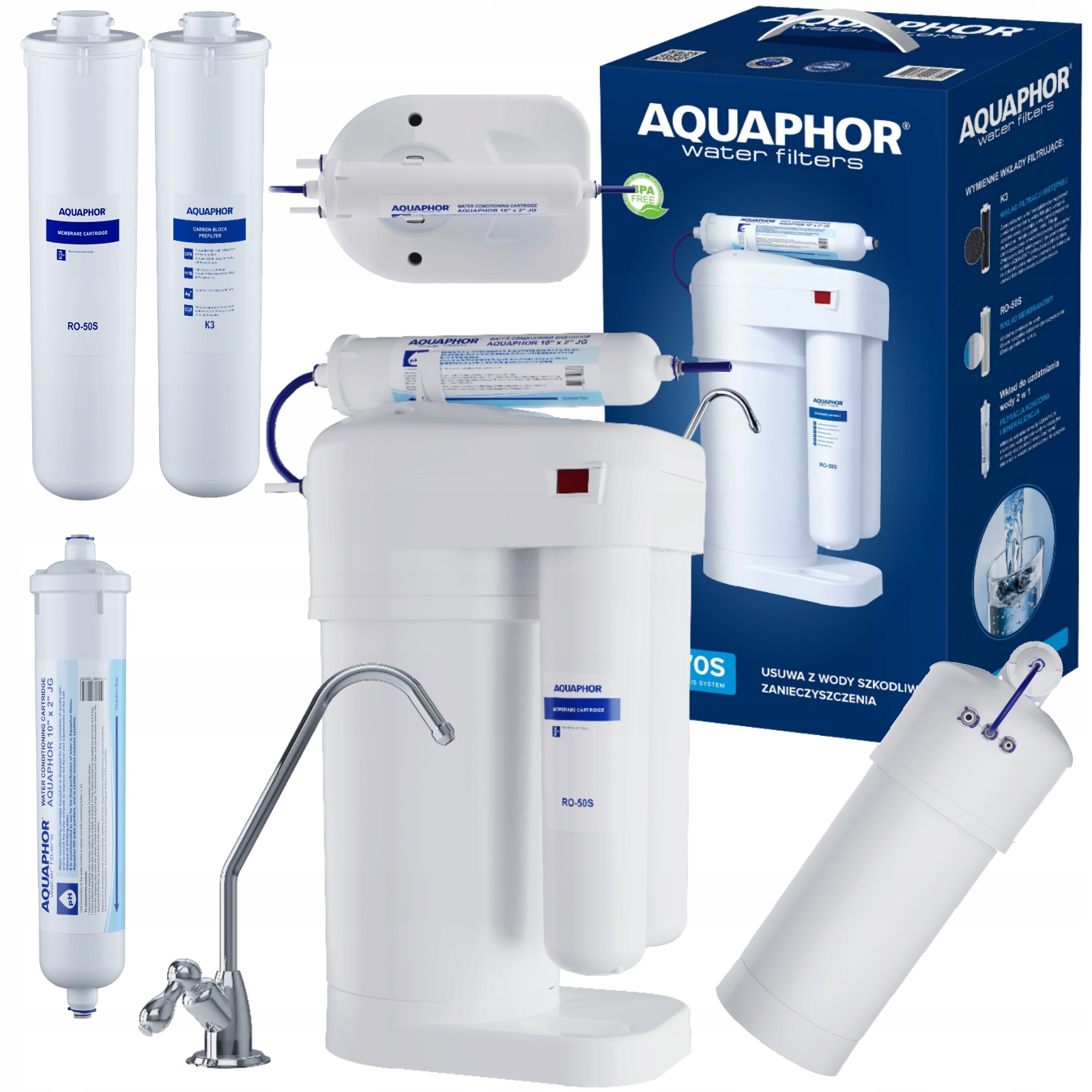 

Filtr odwróconej osmozy pod zlew Aquaphor RO-70S