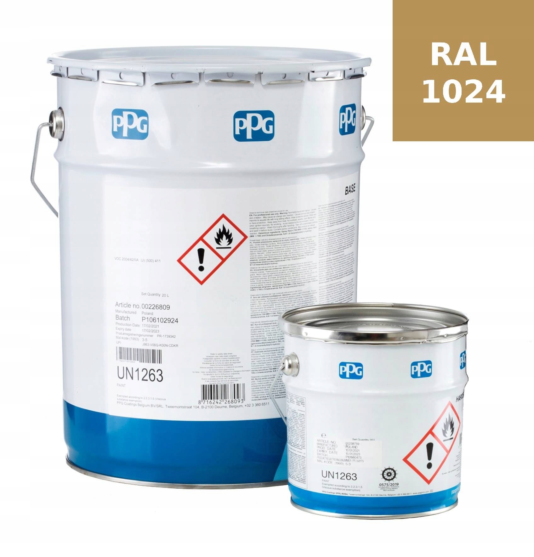 Farba Poliuretanowa Okrętowa Ppg Sigmafast 210 Hs Ral 1024 żółty 20 L