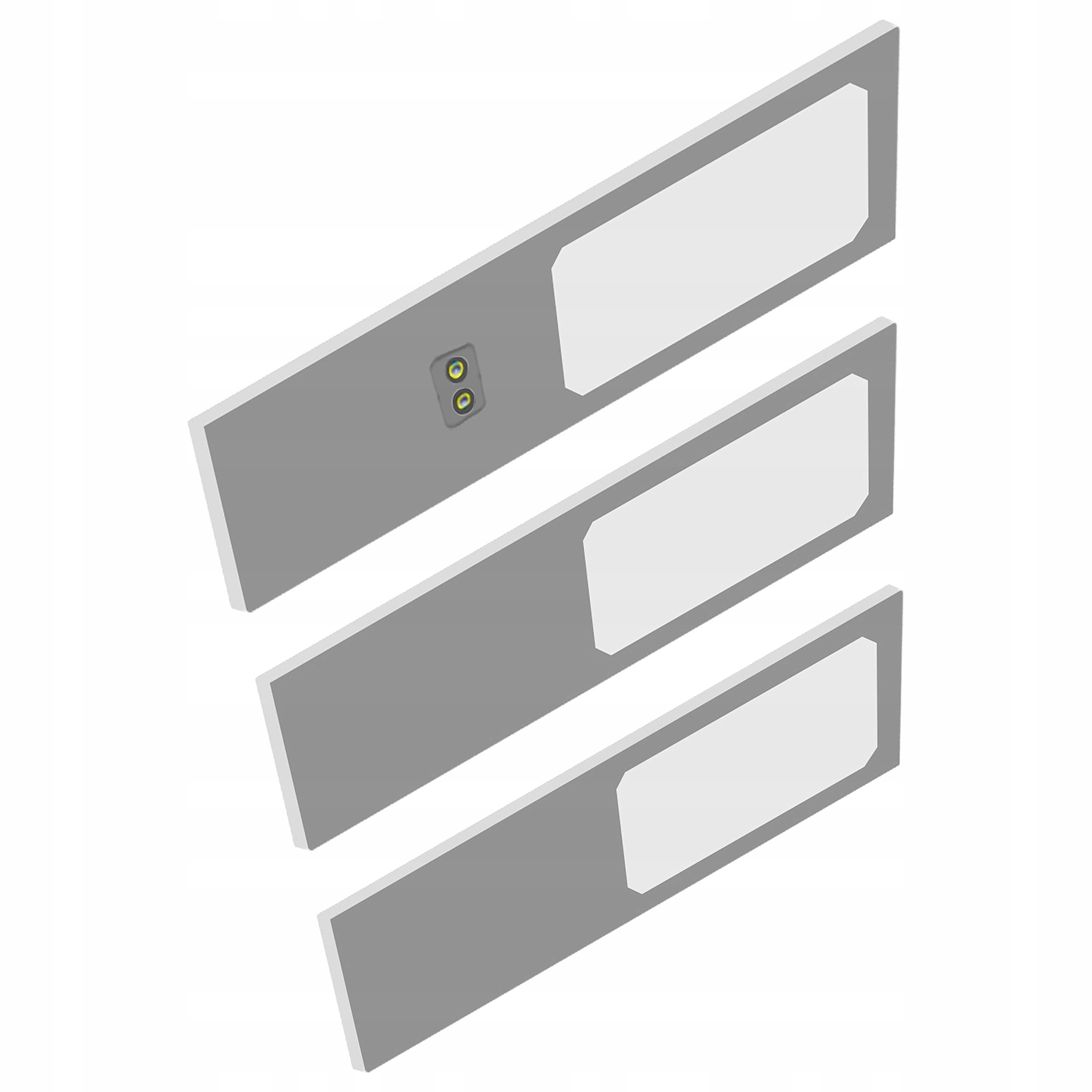 Plana zestaw 3 lamp podszafkowych Led, 3x4W, 4000K, szare, wył.bezdotykowy