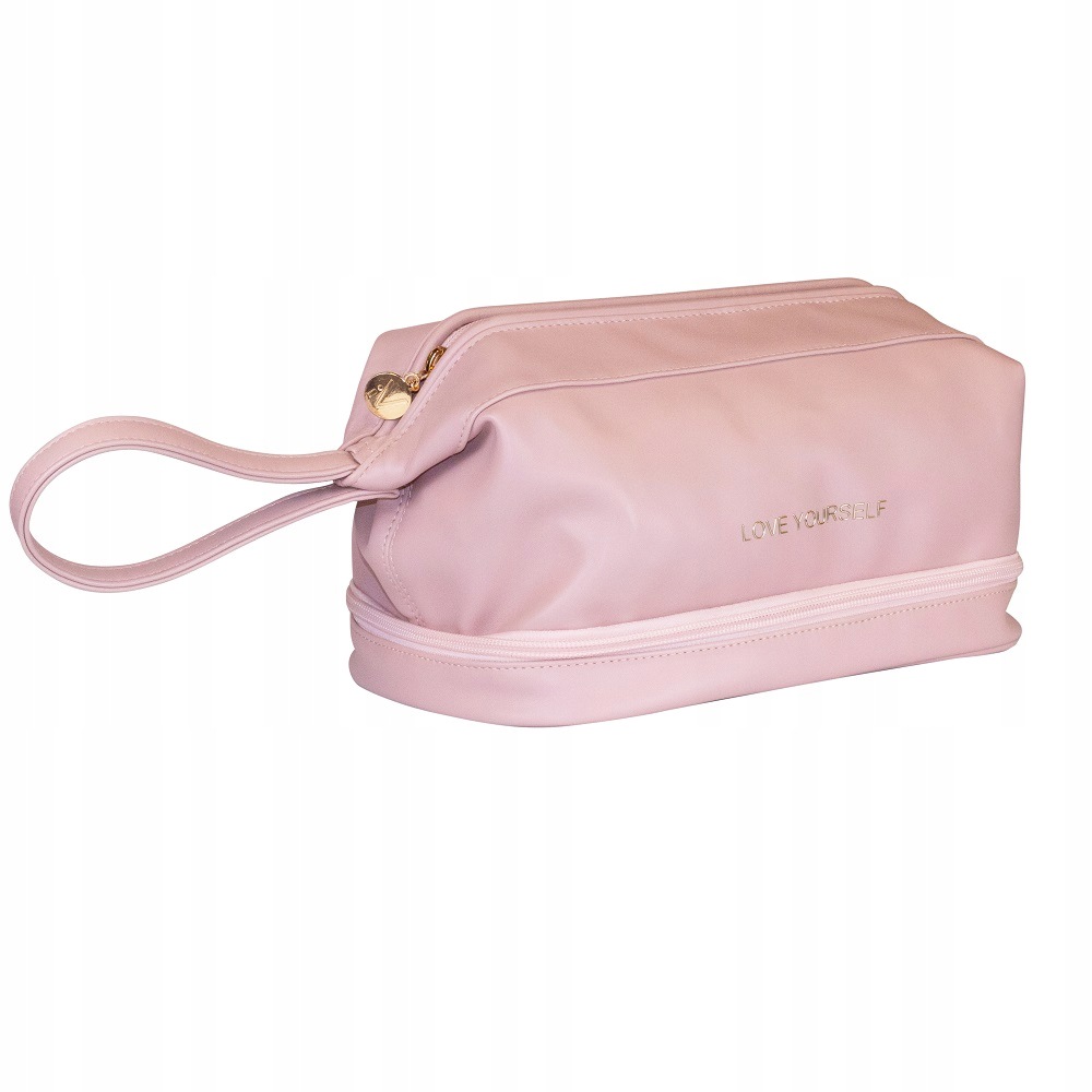 Soft Pink vyztužená kosmetická taška s organizérem