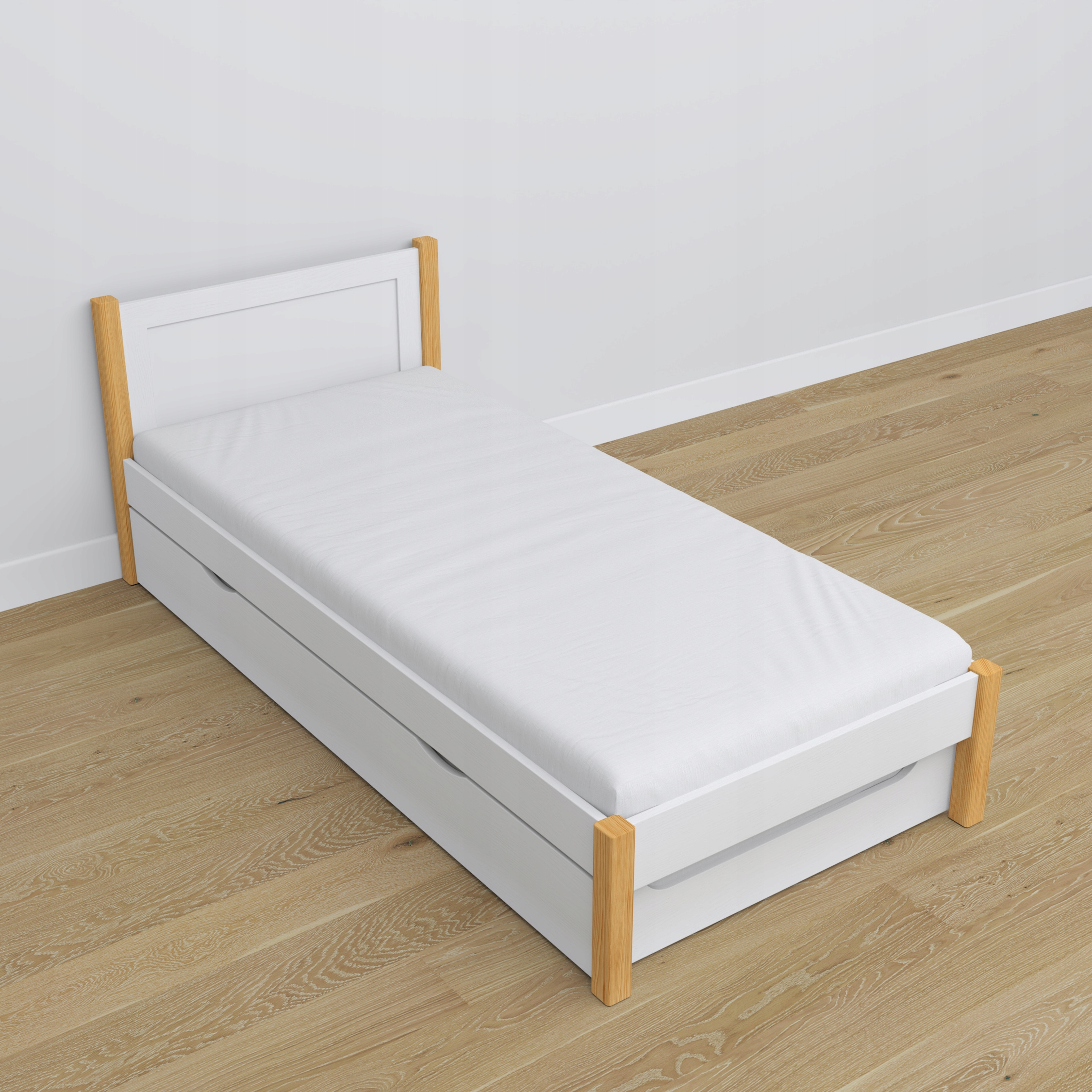 Łóżko pojedyncze z szufladą na materac N02 100x180 Kolekcja N