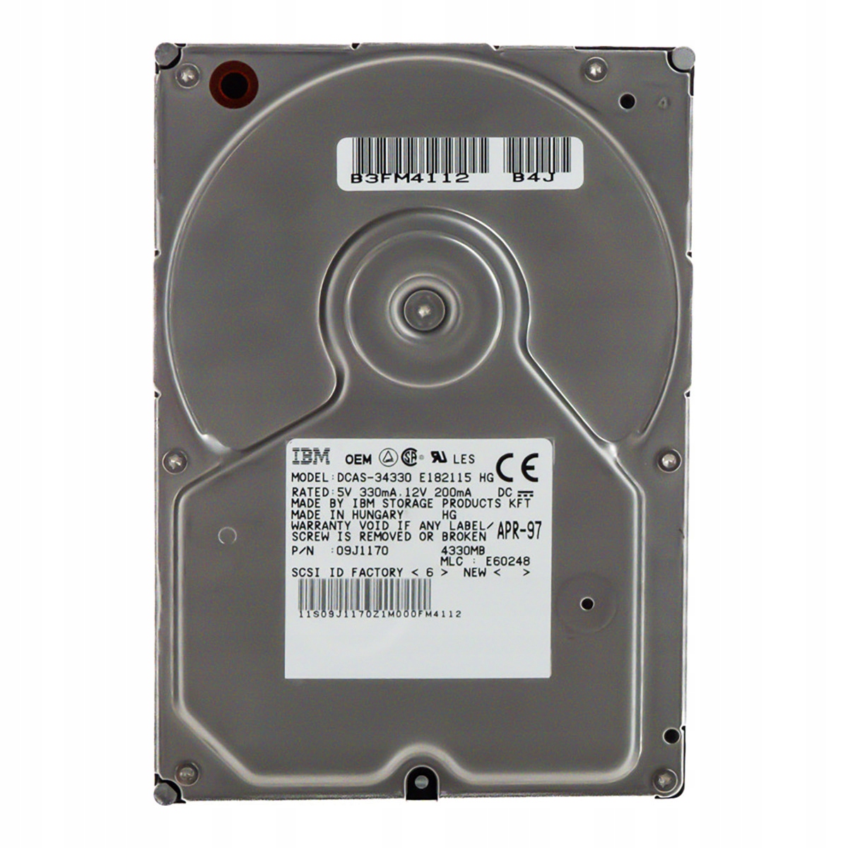 Ibm UltraStar 2ES 09J1170 4.3GB 5.4K Scsi 50PIN 3.5'' DCAS-34330