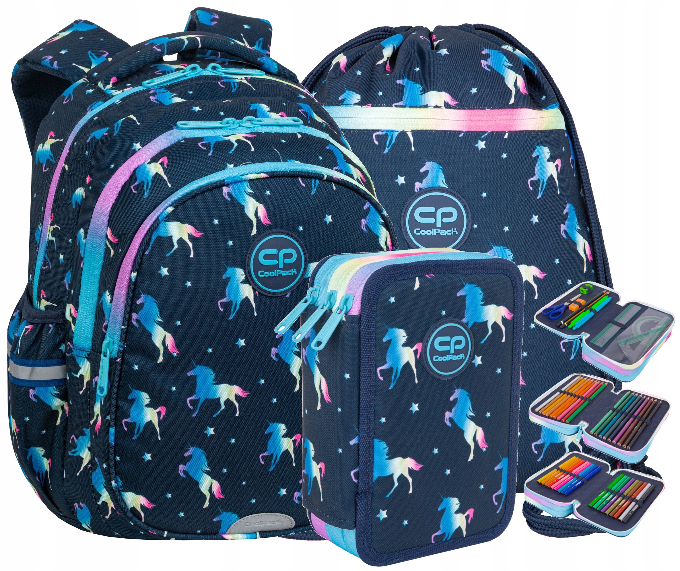 Plecak szkolny 1 3 klasa CoolPack tornister jednorożec zestaw dziewczynki
