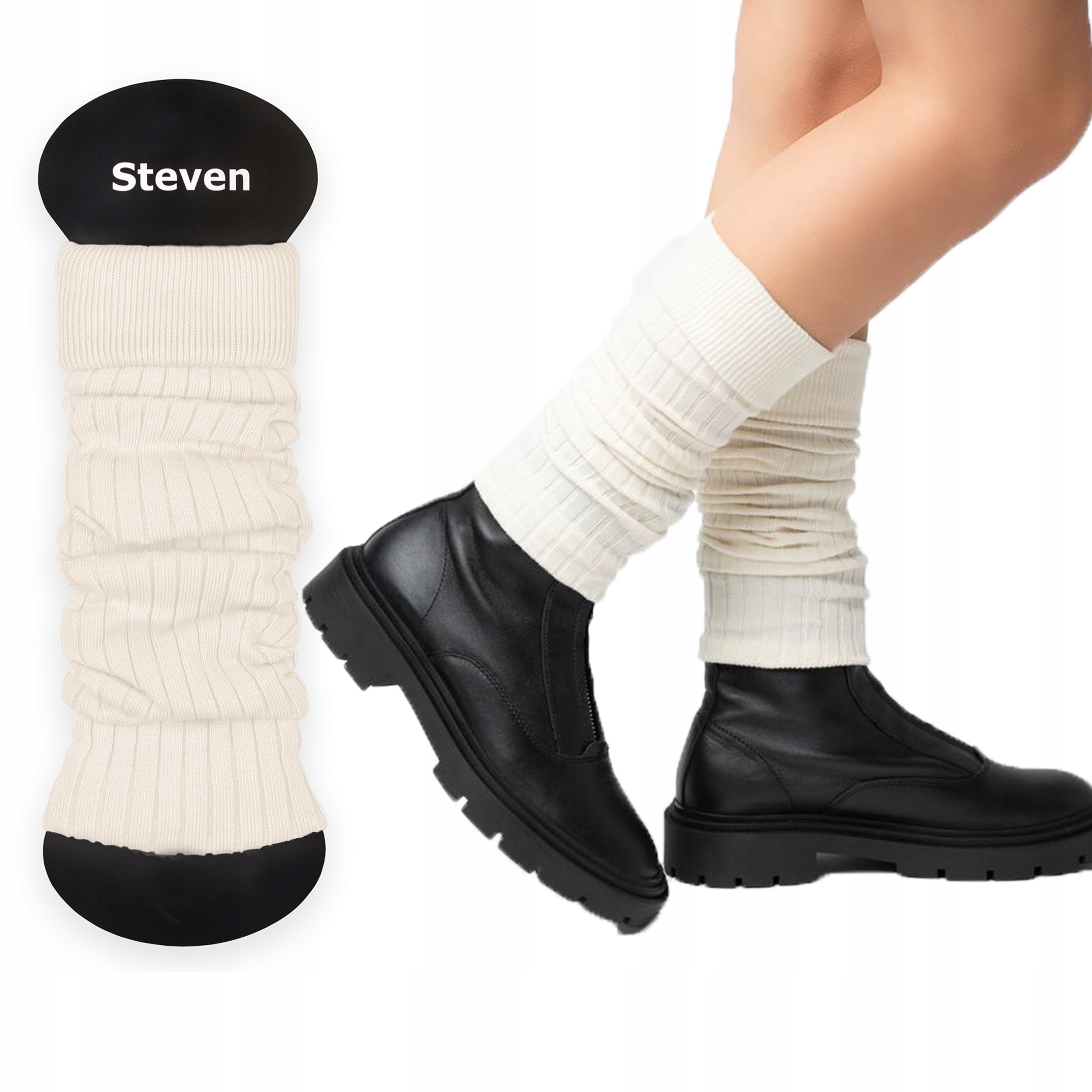

Steven 092 Getry Ocieplacze Damskie Bawełna Ecru