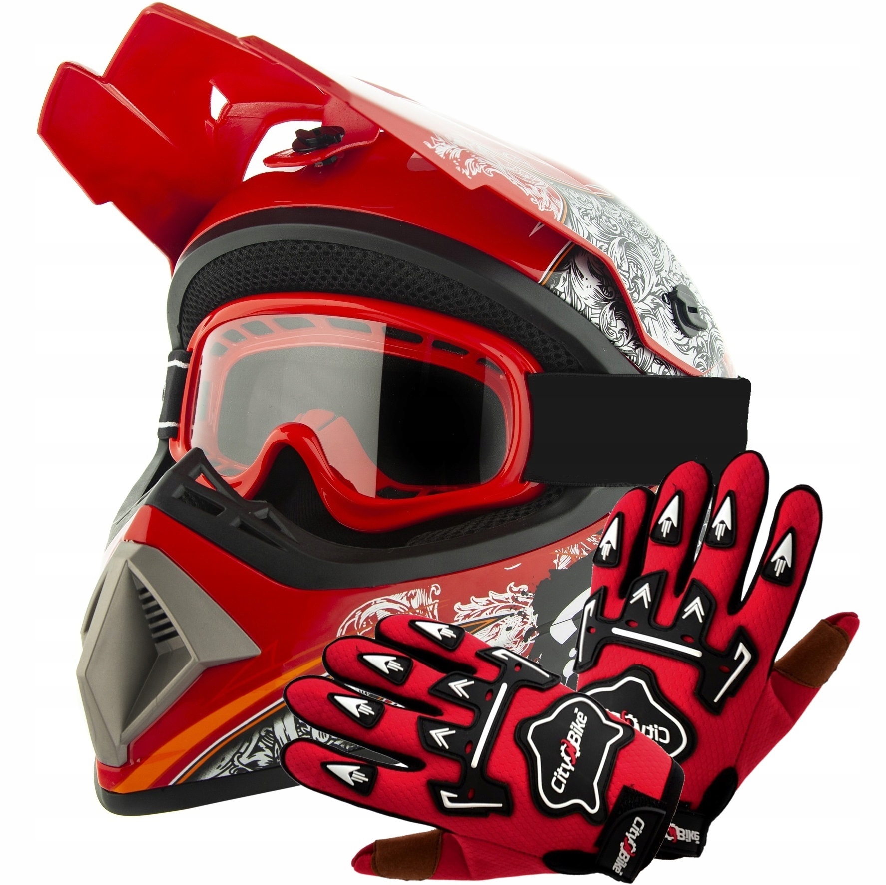 

Kask Crossowy Lekki Enduro Quad L +gogle+rękawice