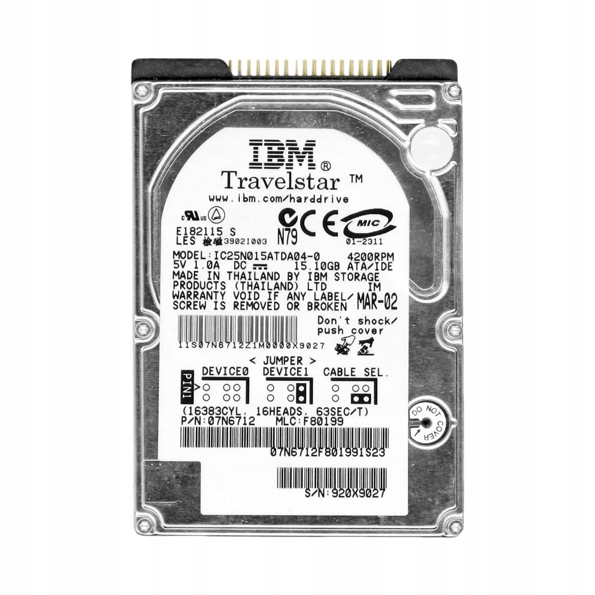 Ibm 07N6712 15,1 Gb 4,2K Ata 2,5'' IC25N015ATDA04-0