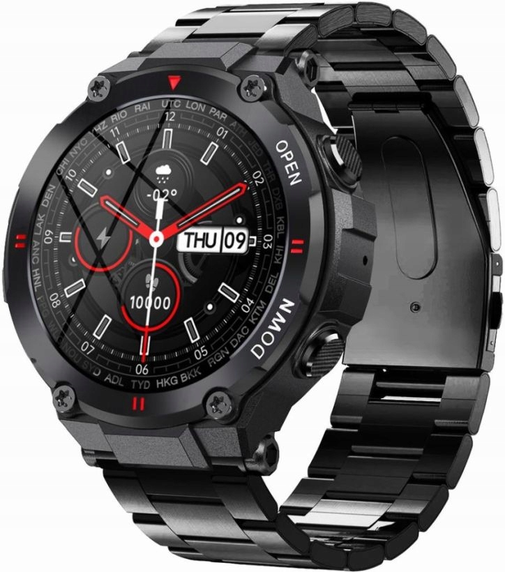 Męski Smartwatch Gravity GT7-2 Czarny Z Rozmowami Sms Puls Tlen Menu Pl