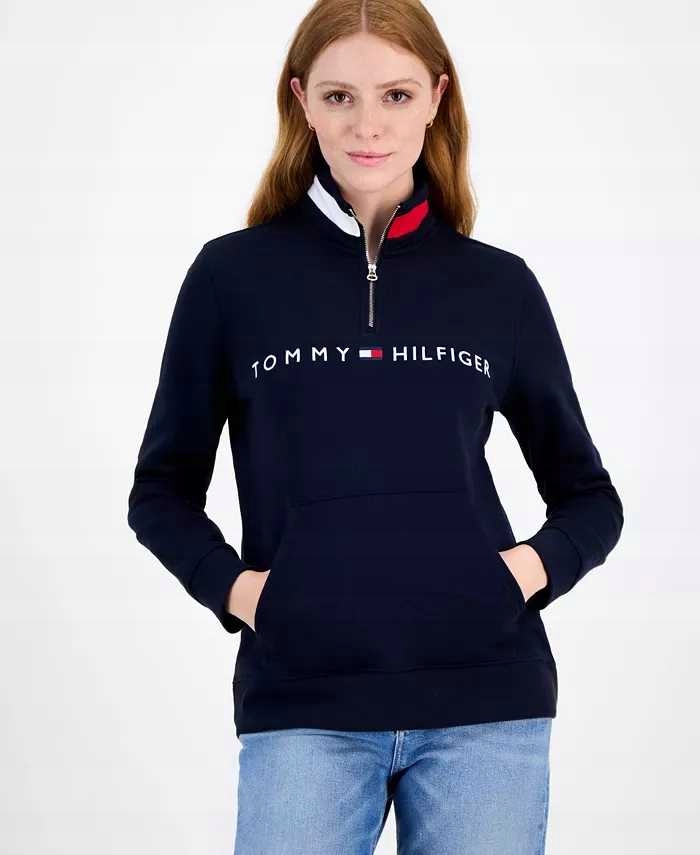 Tommy Hilfiger dámská mikina se zipem Embroided Logo tmavě modrá L