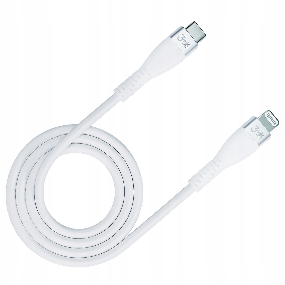 Accessories 3mk Hyper Silicone Cable Type-C to Lightning 20W 3A White