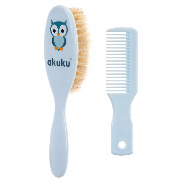 AKUKU SZCZOTKA Z NATURALNEGO WŁOSIA + GRZEBIEŃ GRZEBYK DLA NIEMOWLĄT A0457 Kod producenta A0457