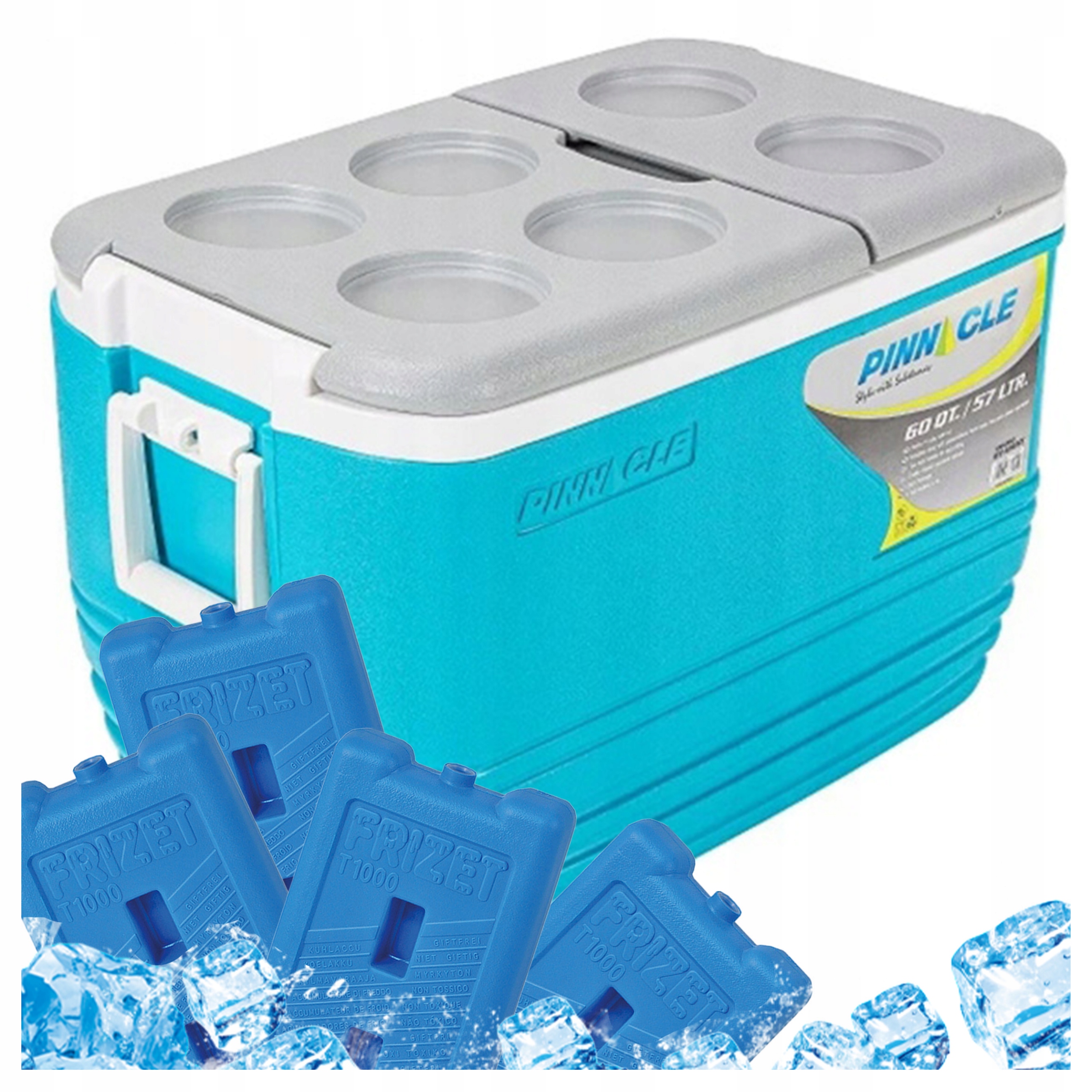 Kempingová lednička Pinnacle Tpx 6005 57L modrá 4 mrazicí vložky 1L
