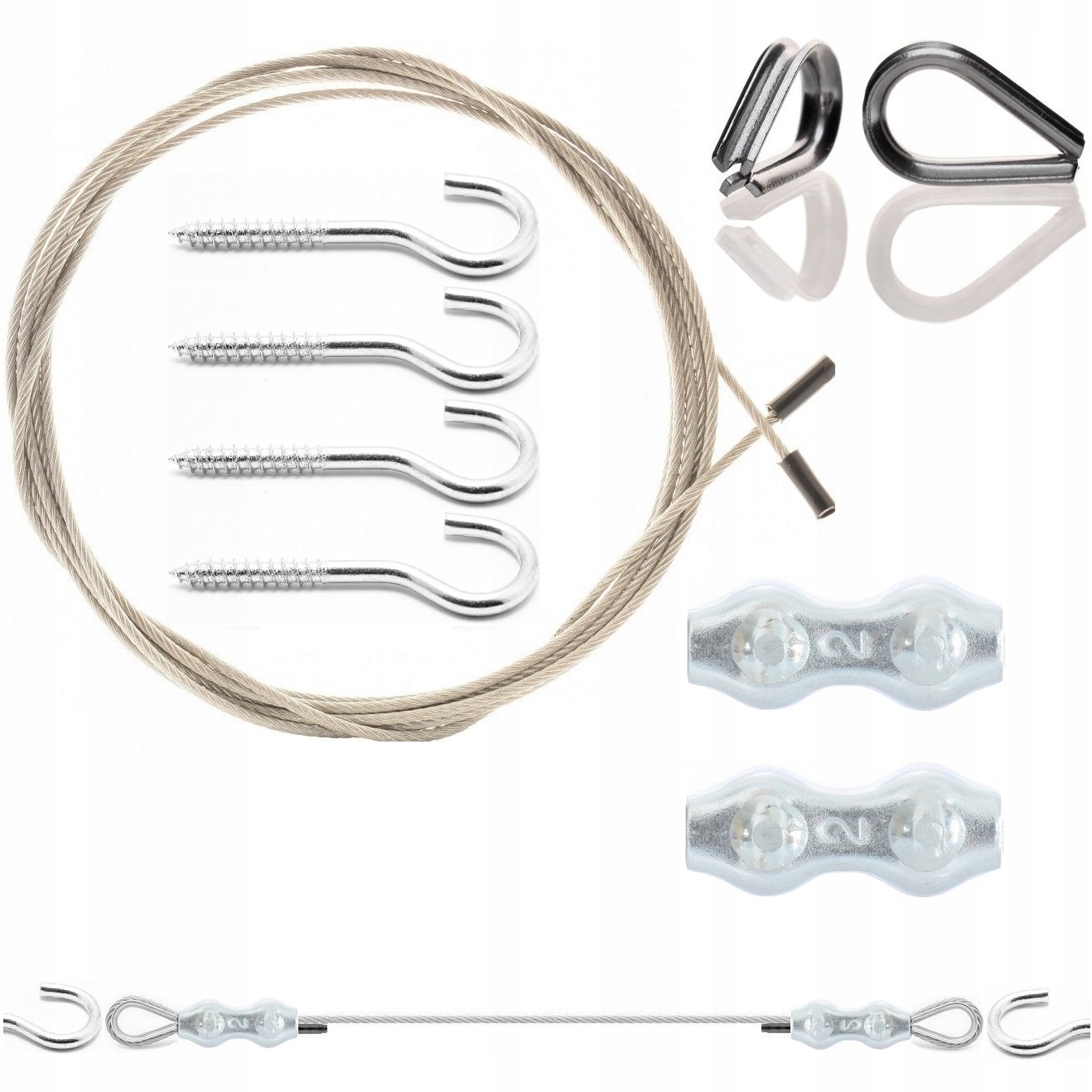 6m Z2 KARNISZ LINKA STALOWA DO ZASŁON TARASOWYCH OGRODOWYCH NA TARAS ŻYŁKA