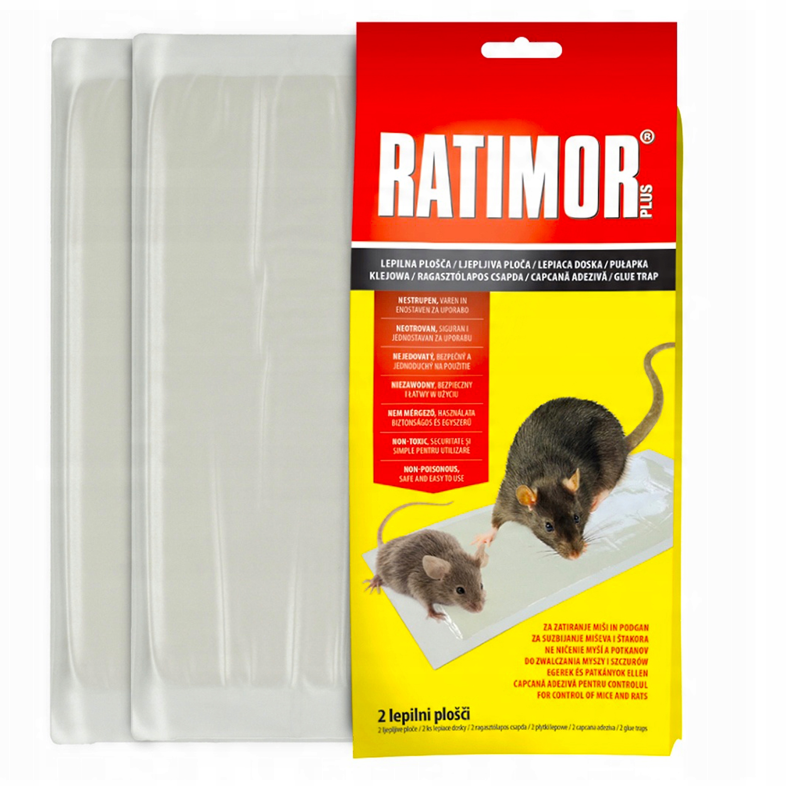 LEP NA MYSZY SZCZURY GRYZONIE RATIMOR PUŁAPKA LEPOWA SILNY KLEJ 2 SZTUKI