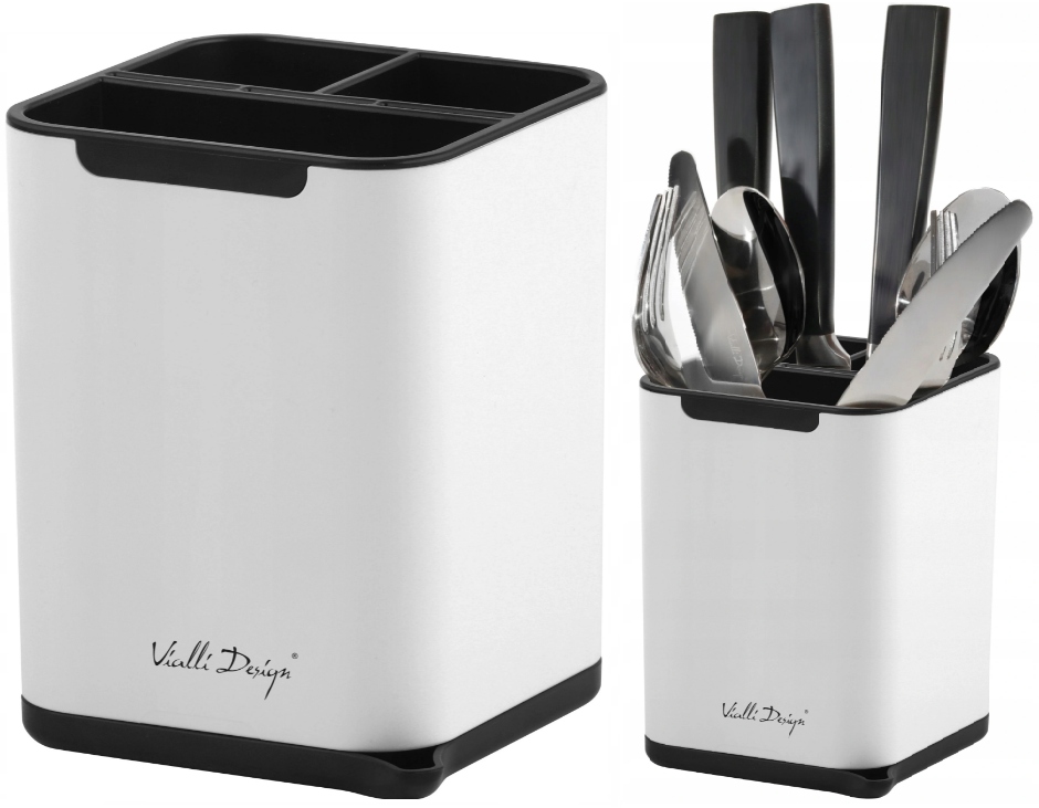 

Vialli Ociekacz Pojemnik Na Sztućce Livio Biały