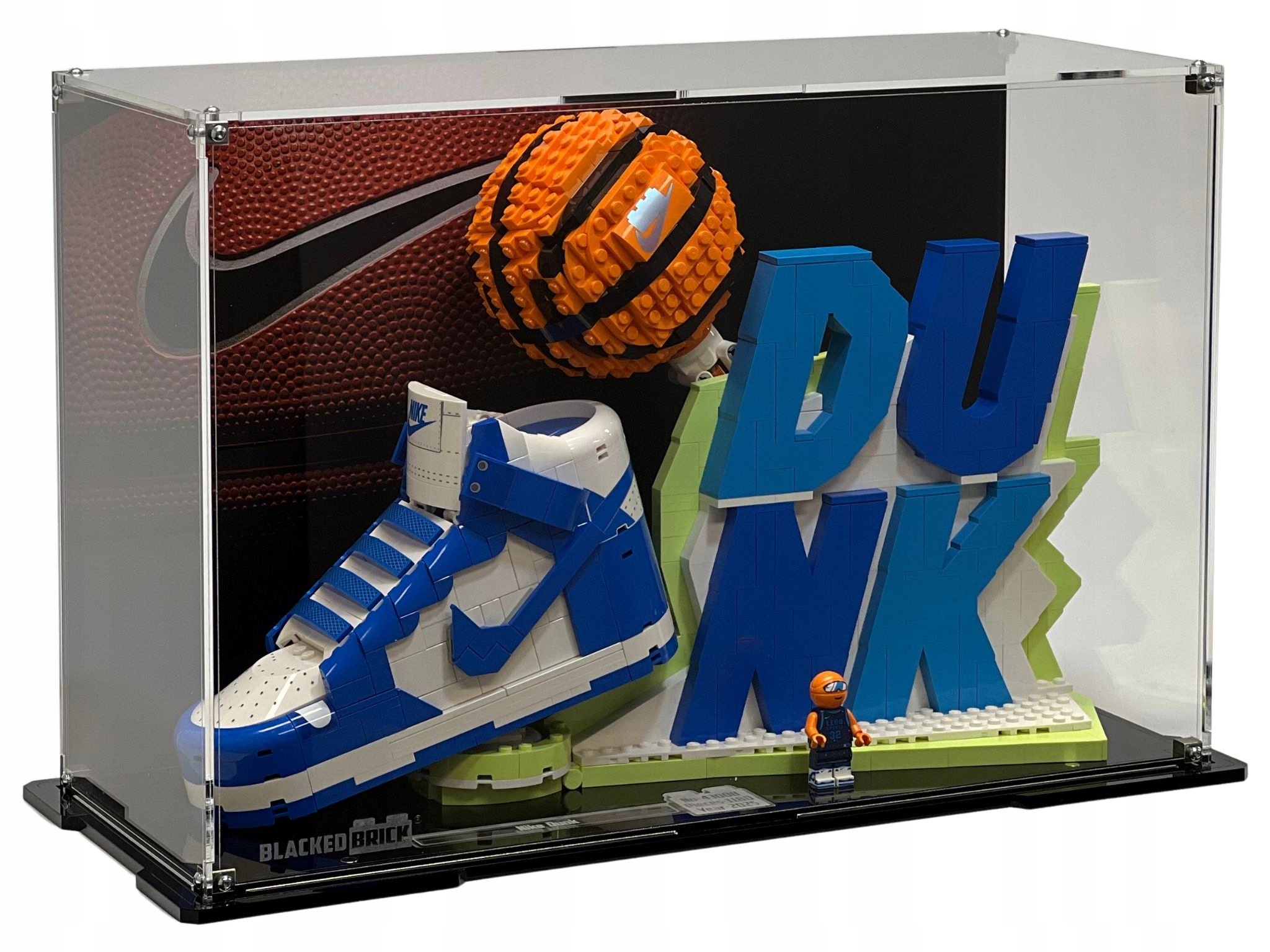 Vitrína s pozadím Blacked Brick pre Lego 43008 Nike Dunk x Lego Set