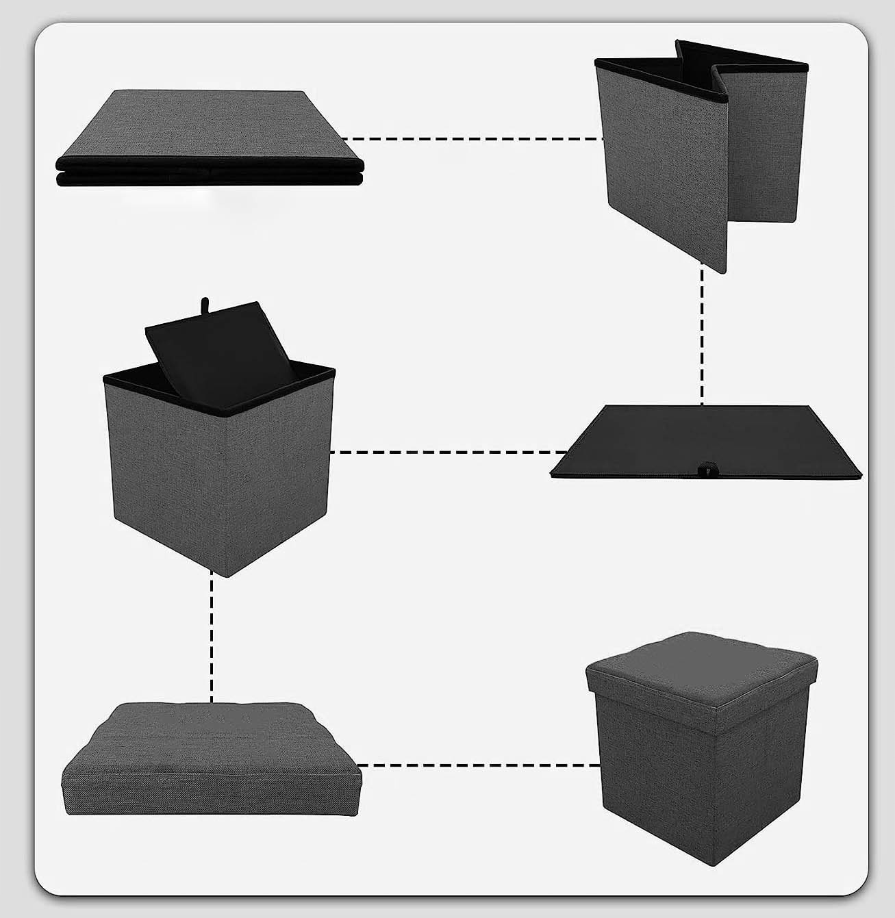 PUFA OTWIERANA SKŁADANA TAPICEROWANA SKRZYNIA POJEMNIK ZE SCHOWKIEM r. L Głębokość mebla 38 cm