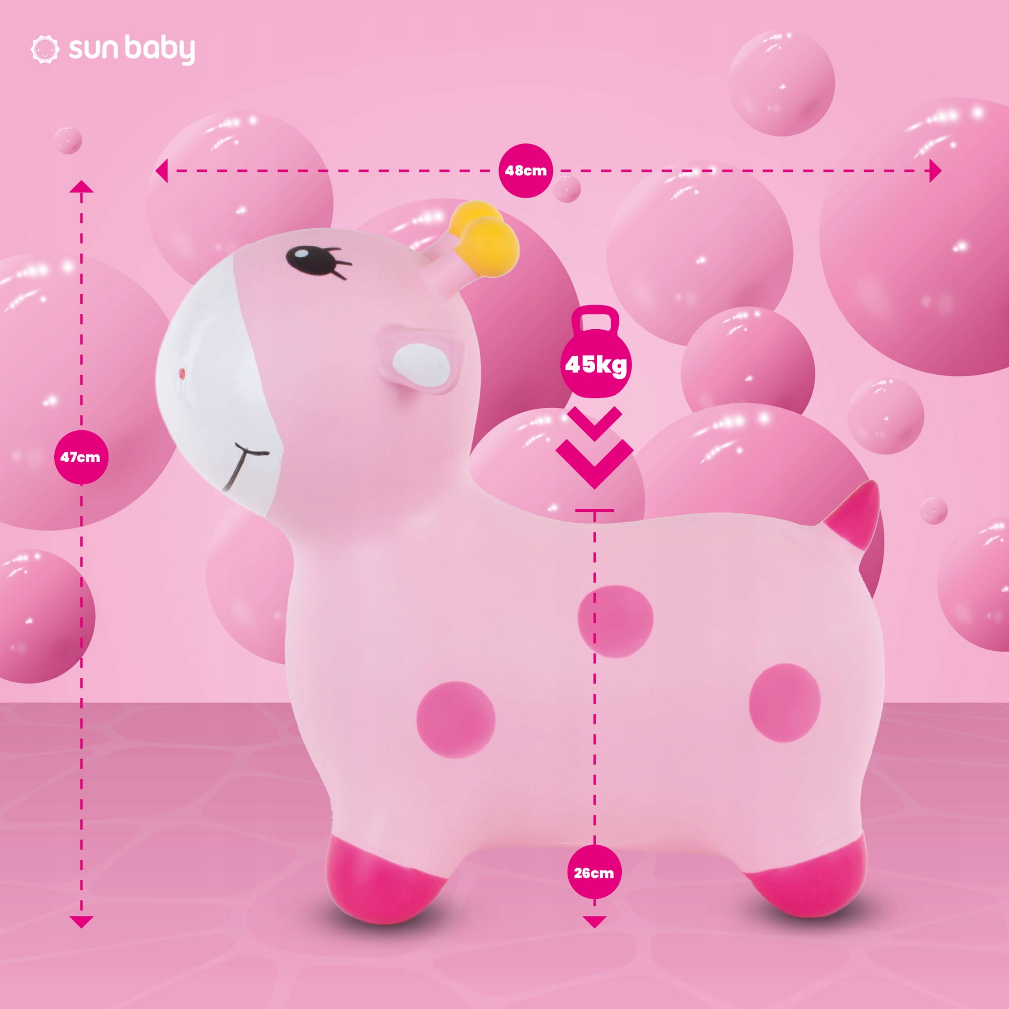 Skoczek dla dzieci do skakania z pompką Żyrafka różowa EAN (GTIN) 5907478642808