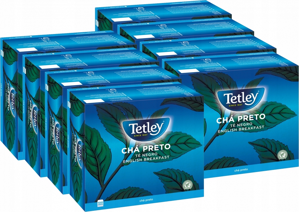 Herbata czarna w torebkach Tetley English Breakfast, 100 sztuk x 1.5g x8