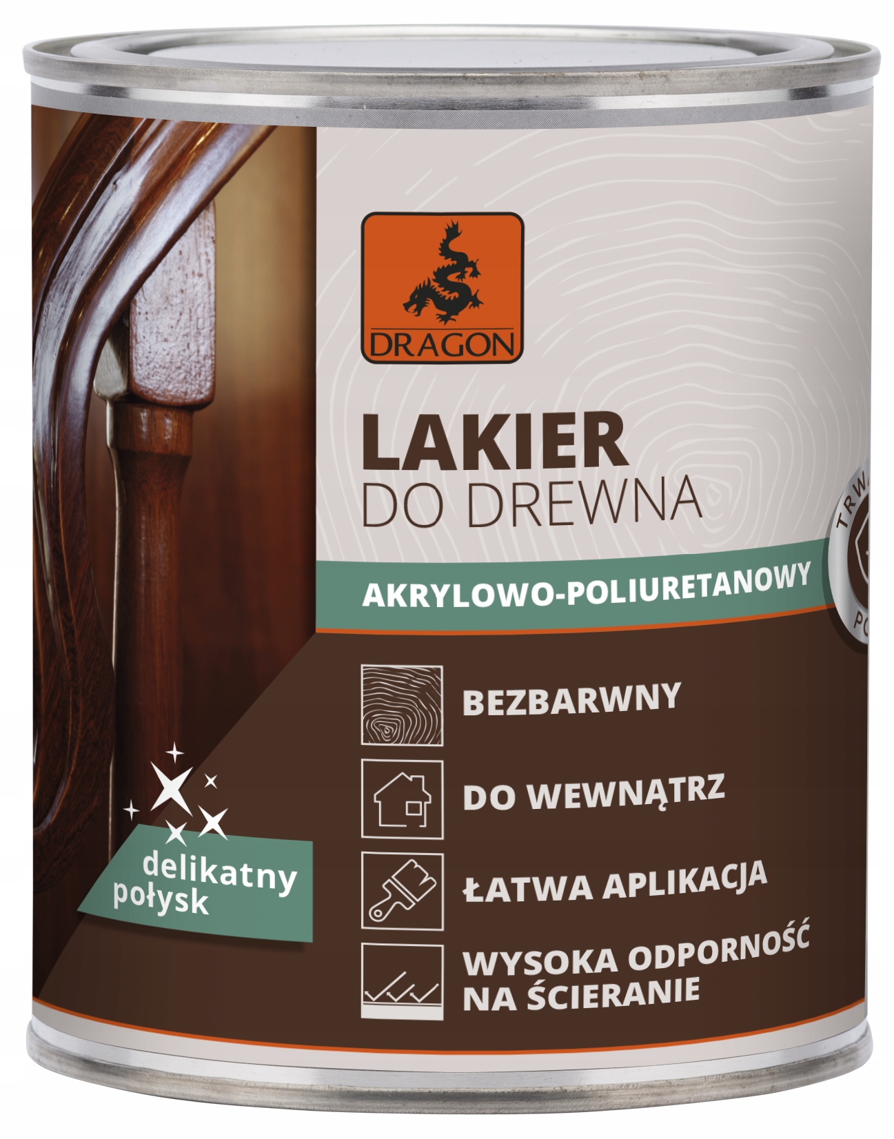 

Lakier Akrylowy Do Drewna Bezbarwny Połysk 0,75 L