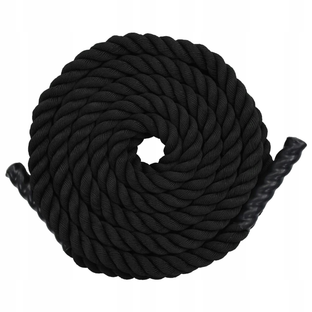 Cvičné lano, 12 m, polyester, čierne