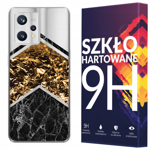 

Etui Do Realme 9 Pro Pokrowiec Marmur Szkło 9H