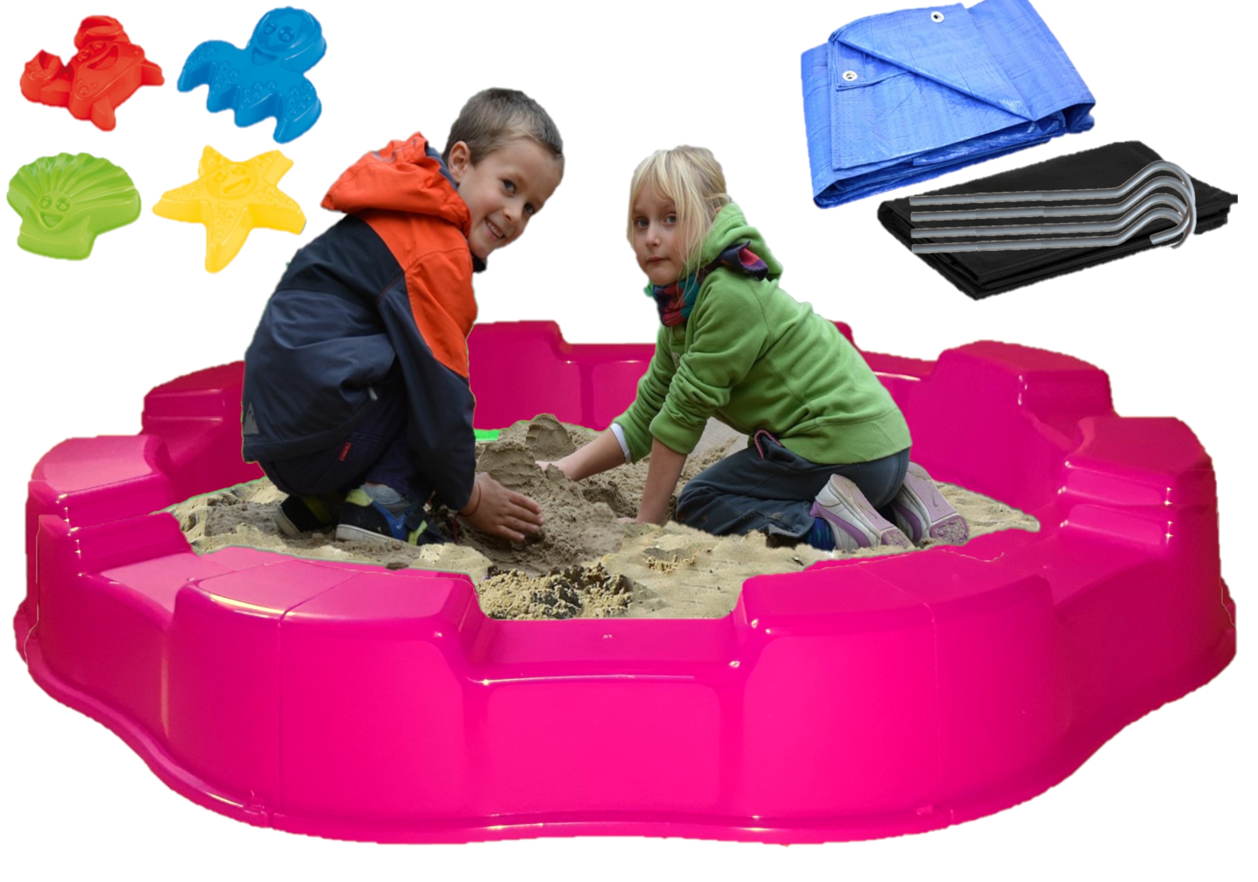 

Duża Piaskownica Plastikowa Dno +plandeka+zbawki
