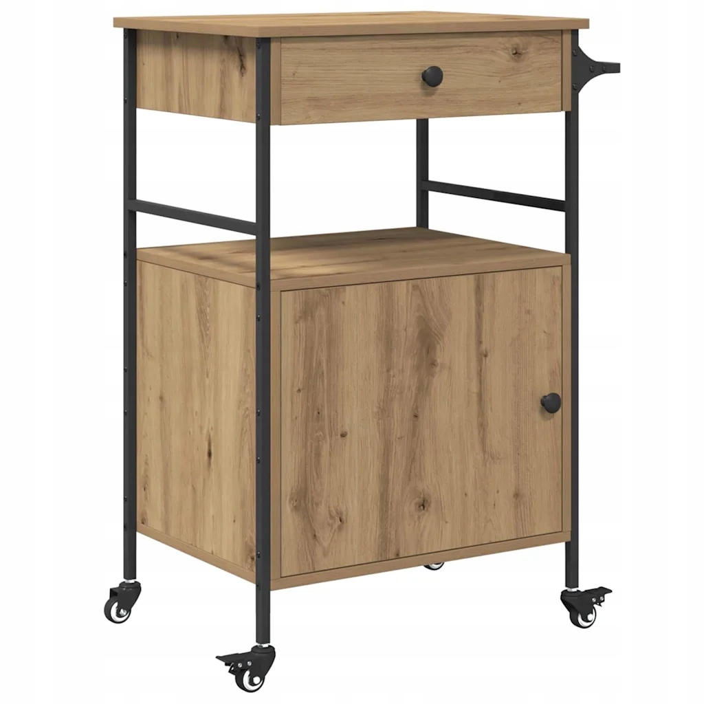 Industriální kuchyňský vozík dub řemeslný, 56 x 43 x 89,5 cm