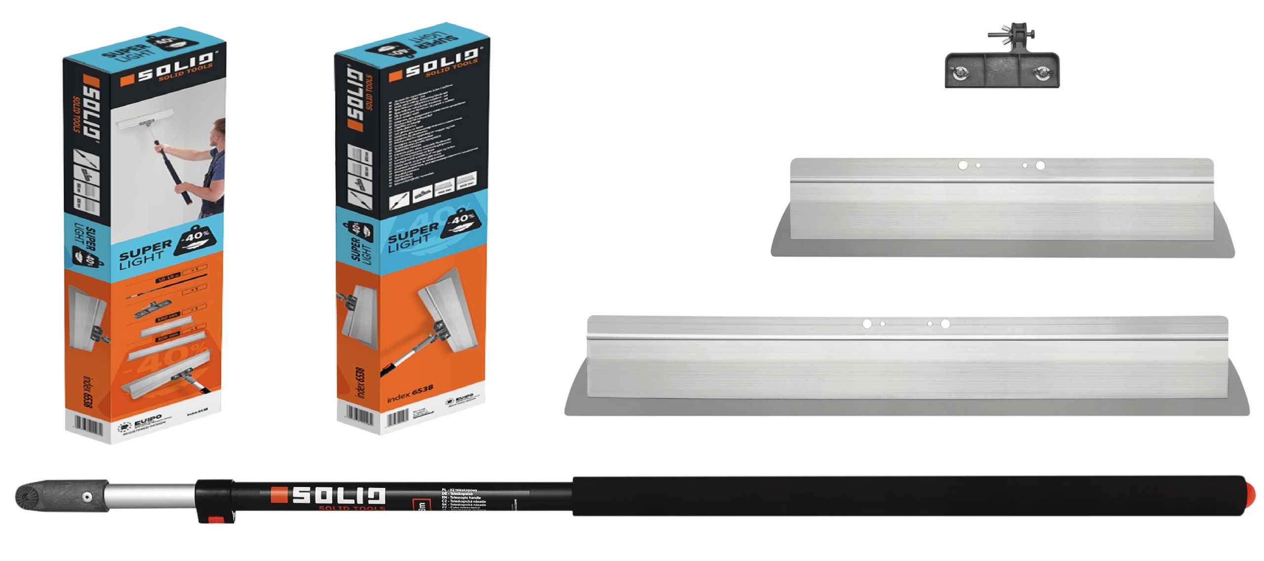 Zestaw noży do gładzi Solid Light 6538 4 Elementy