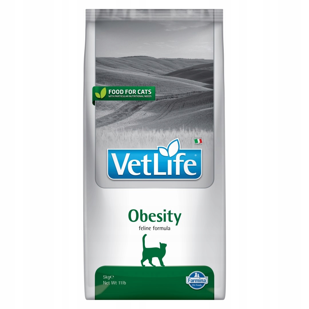 Levně Farmina Vet Life Natural Diet Obesity 5kg Suché Krmivo Pro Kočky s nadváhou