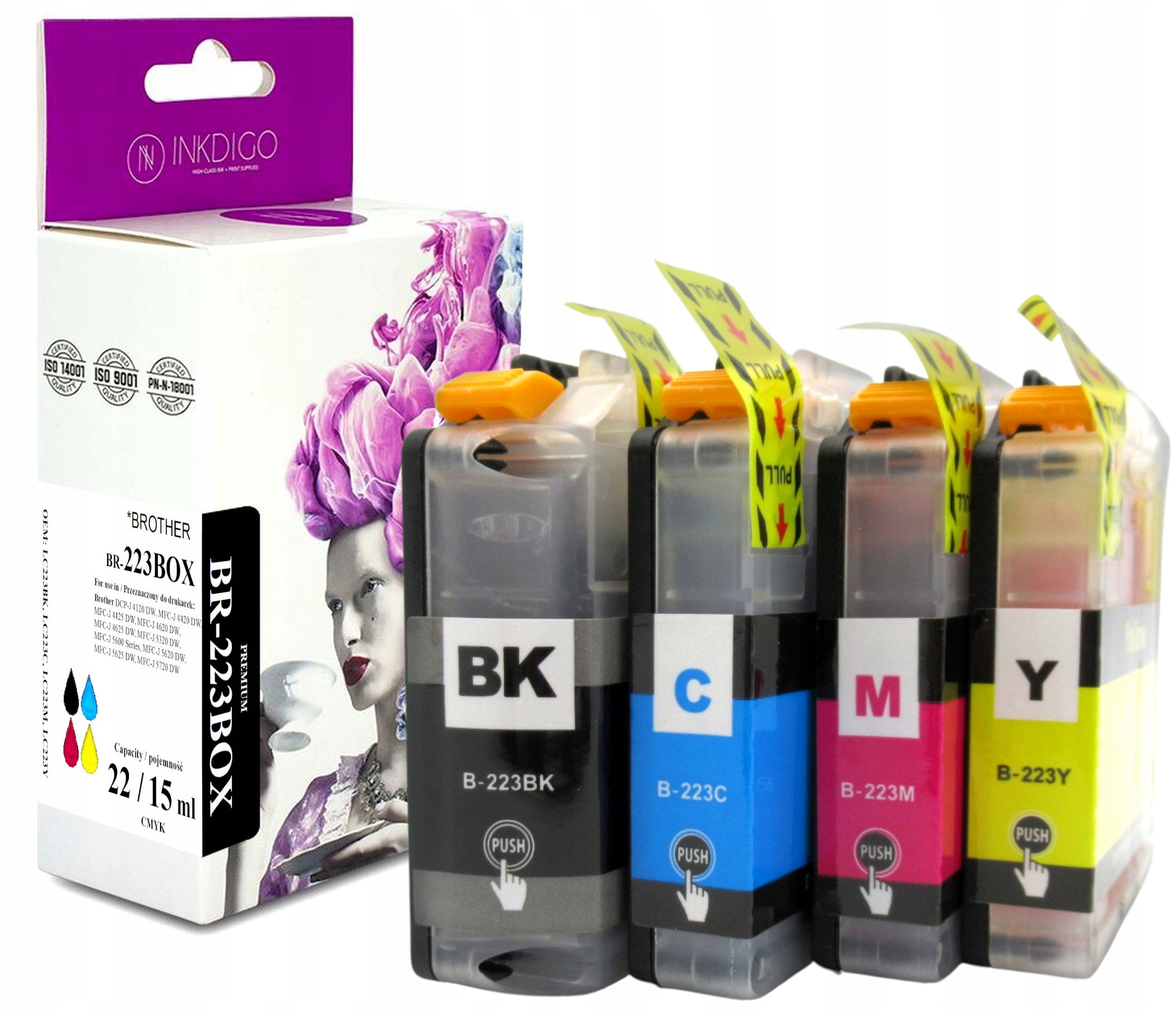 

Tusze Inkdigo Brother LC223 DCP-J4120DW DCP-J562DW