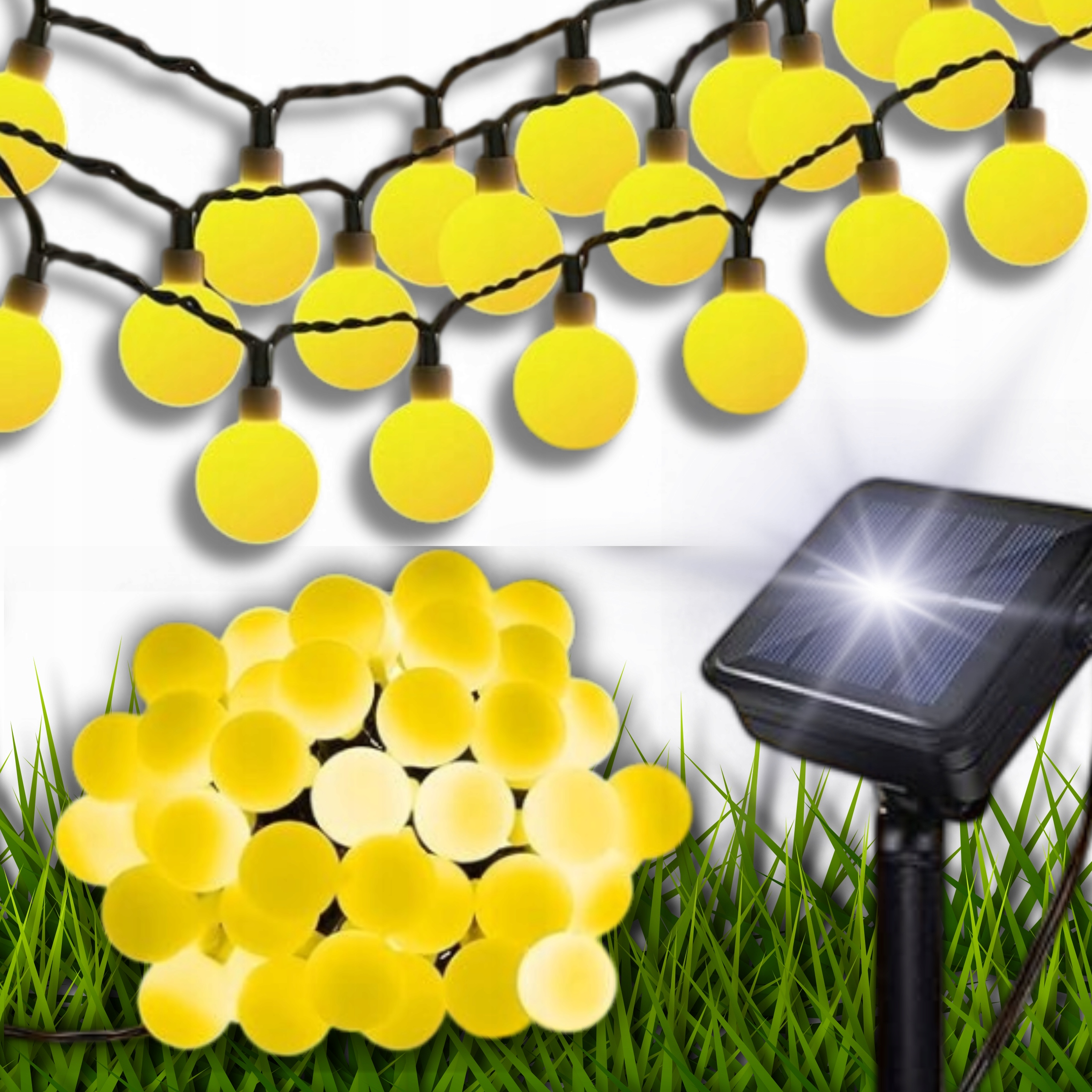 GIRLANDA ŻARÓWKA 7M 50 LED ŁAŃCUCH LAMPKA OGRODOWE OZDOBA NA BALKON SOLAR