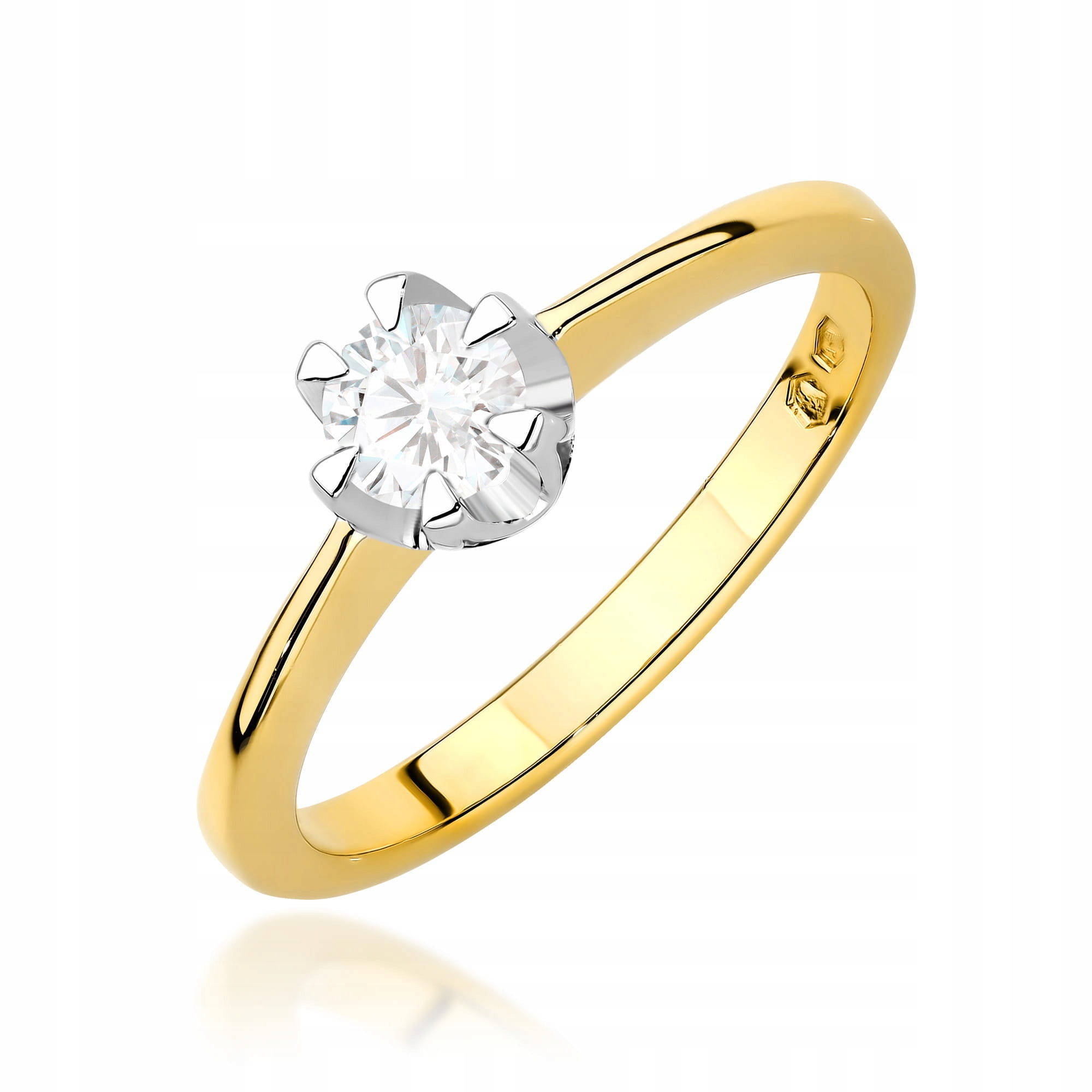 Zlatý Prstýnek 585 s laboratorním diamantem r15