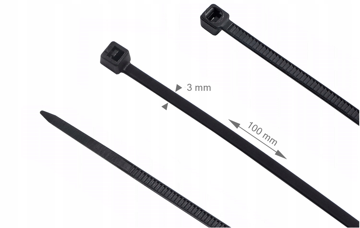 OPASKI ZACISKOWE KABLOWE TRYTYTKI CZARNE 3x100mm 100SZT Marka inna