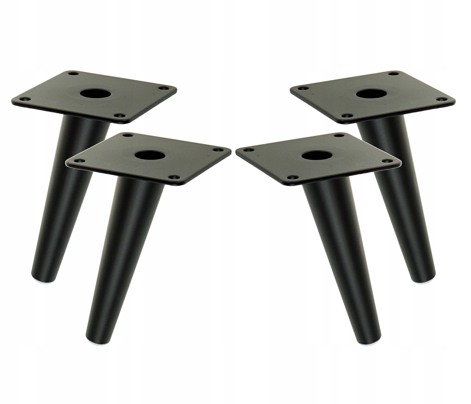 

4 x Noga skośna stalowa stożek 13 cm z blachą mont