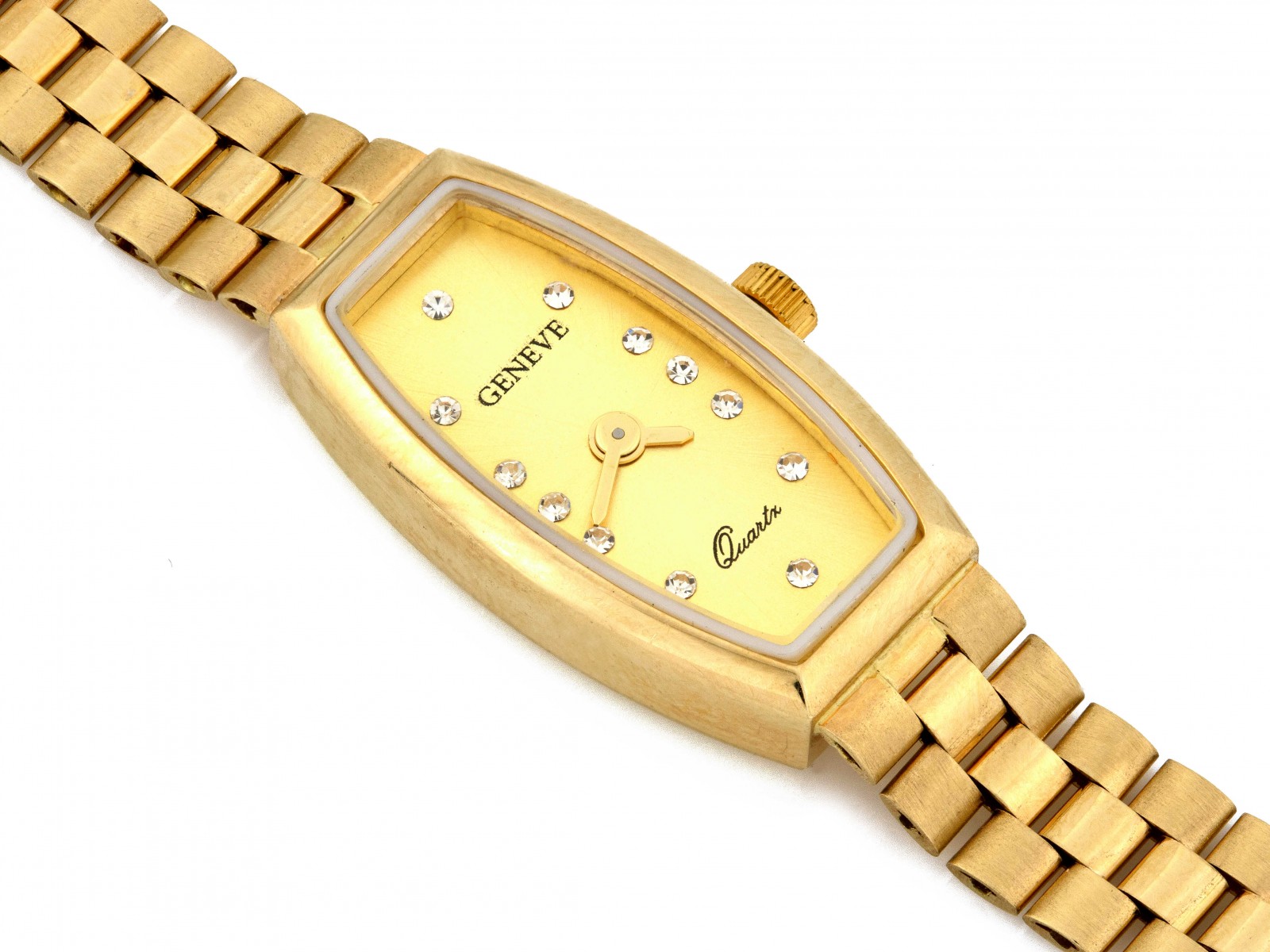 Decentní zlaté hodinky 585 elegantní design zlatý náramek jako dárek r19