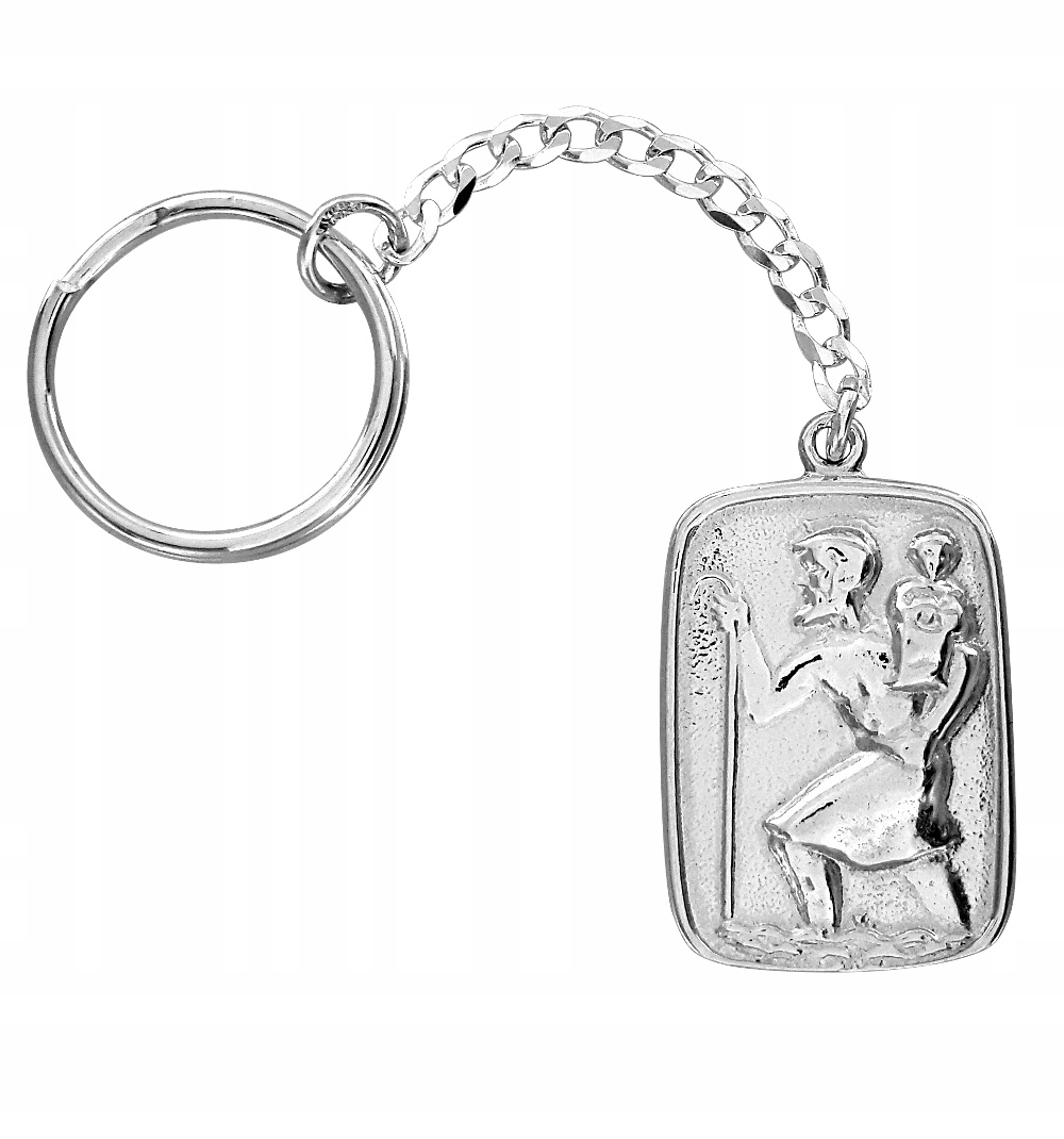 Stříbrný Přívěsek Na Klíče Na Klíče Svatý Kryštof Pr. 925
