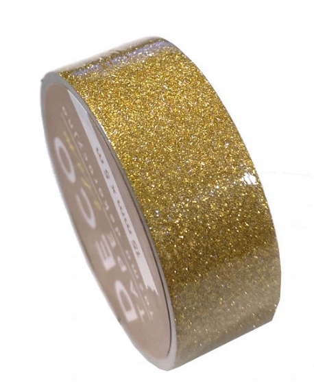 TAŚMA DEKORACYJNA DECO GLAM ZŁOTY+BROKAT INTERDRU