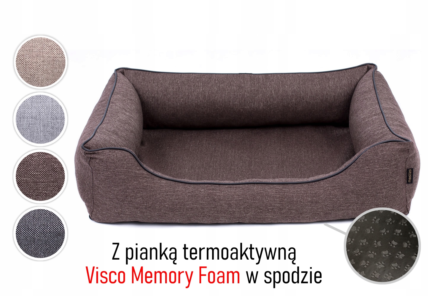 Ortopedické pelíšek potah pro nemocného psa 120x90 rozebíratelné hnědá/ča