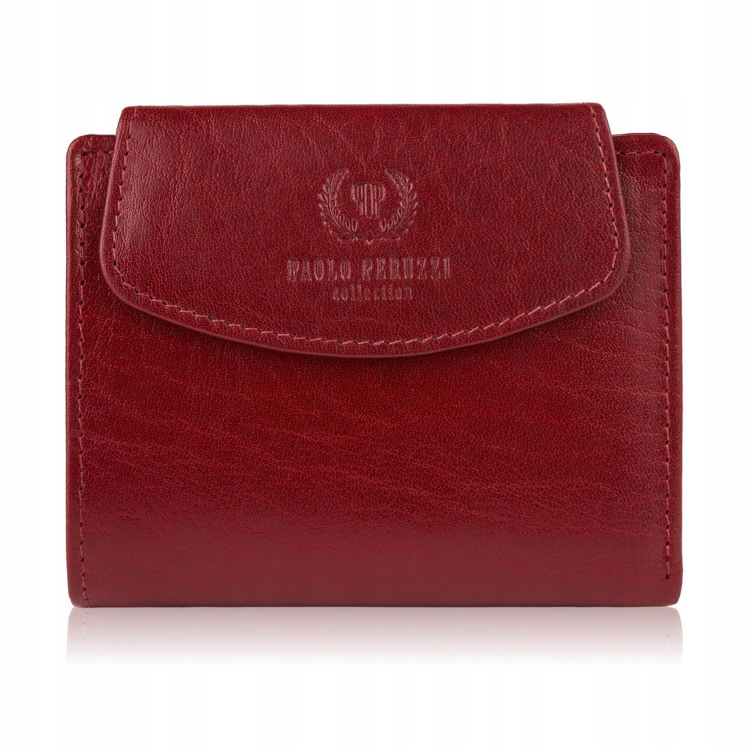 Portfel damski skórzany czerwony Paolo Peruzzi, modny Rfid