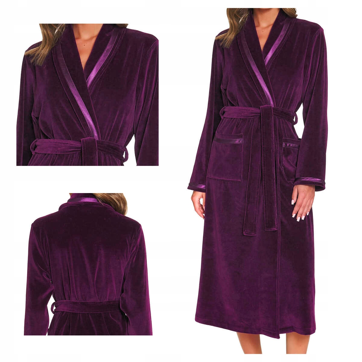Doctornap Dámský měkký velurový župan Swa 1078 burgundy XL