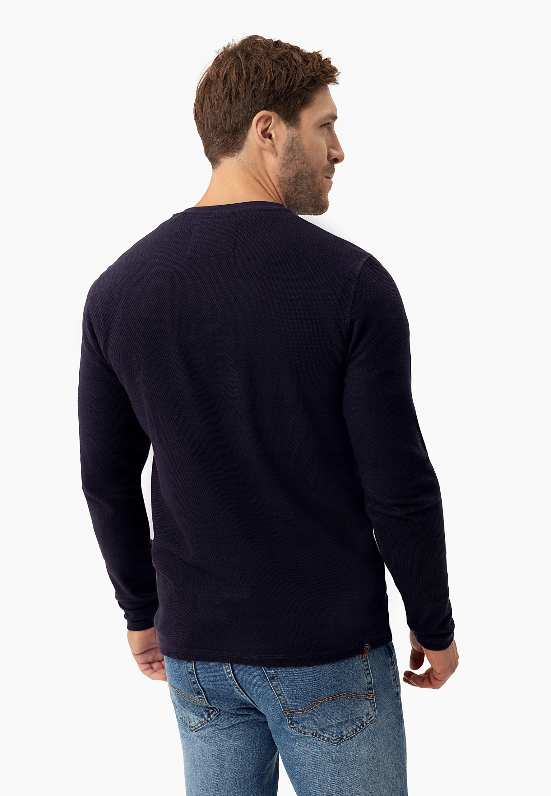 MĘSKI LONGSLEEVE ZE STRUKTURĄ I GUZIKAMI GRANATOWY VOLCANO L-ONYX M Rozmiar M