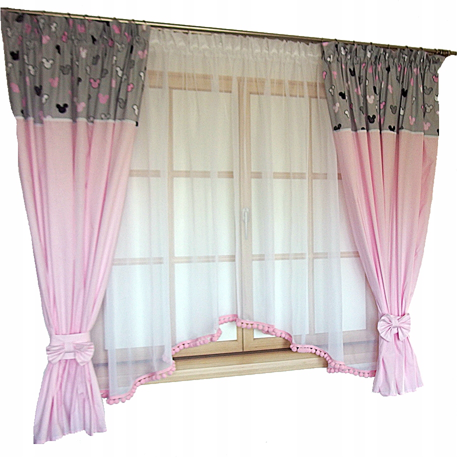 КОМПЛЕКТ ДЕТСКИЙ ШТОРЫ ЗАНАВЕС POMPONIKI