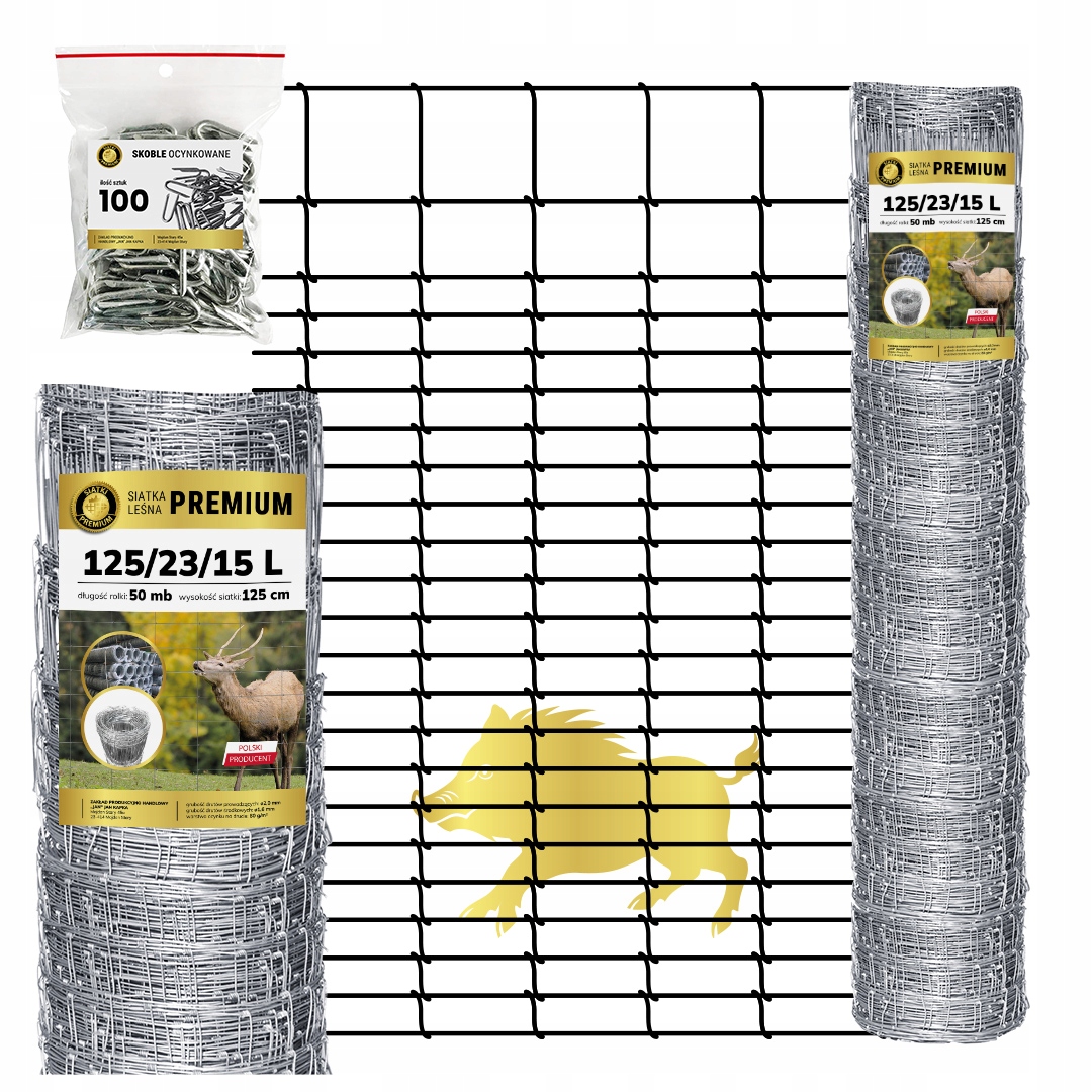 Siatka Leśna ogrodzeniowa 125/23/15 L 50m Gęsta na kury Zające owce