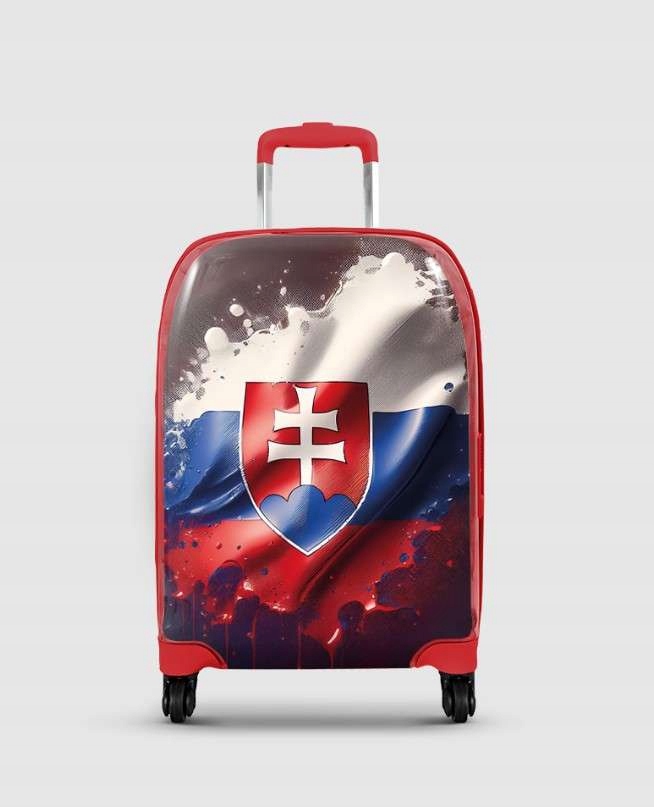 Kufr s grafikou vlajky Slovenska, personalizovaná kolečka Tsa 360° vel. S