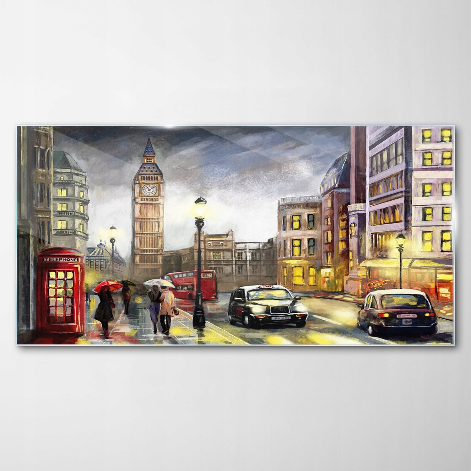 

Obraz Szklany Dekor Londyn Big Ben Auta 120x60