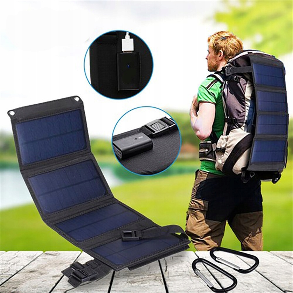 Ładowarka Solarna Do Telefonu 20W Panel Słoneczny Turystyczny Składany