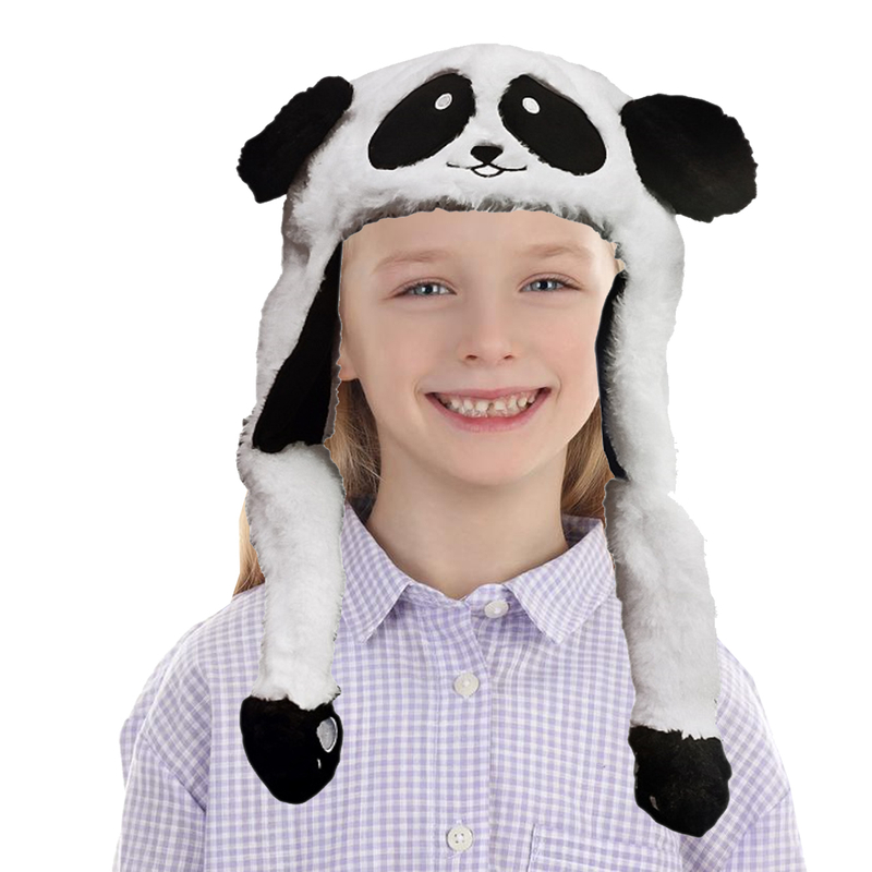 

Biała Panda Czapeczka z Ruchomymi Uszami