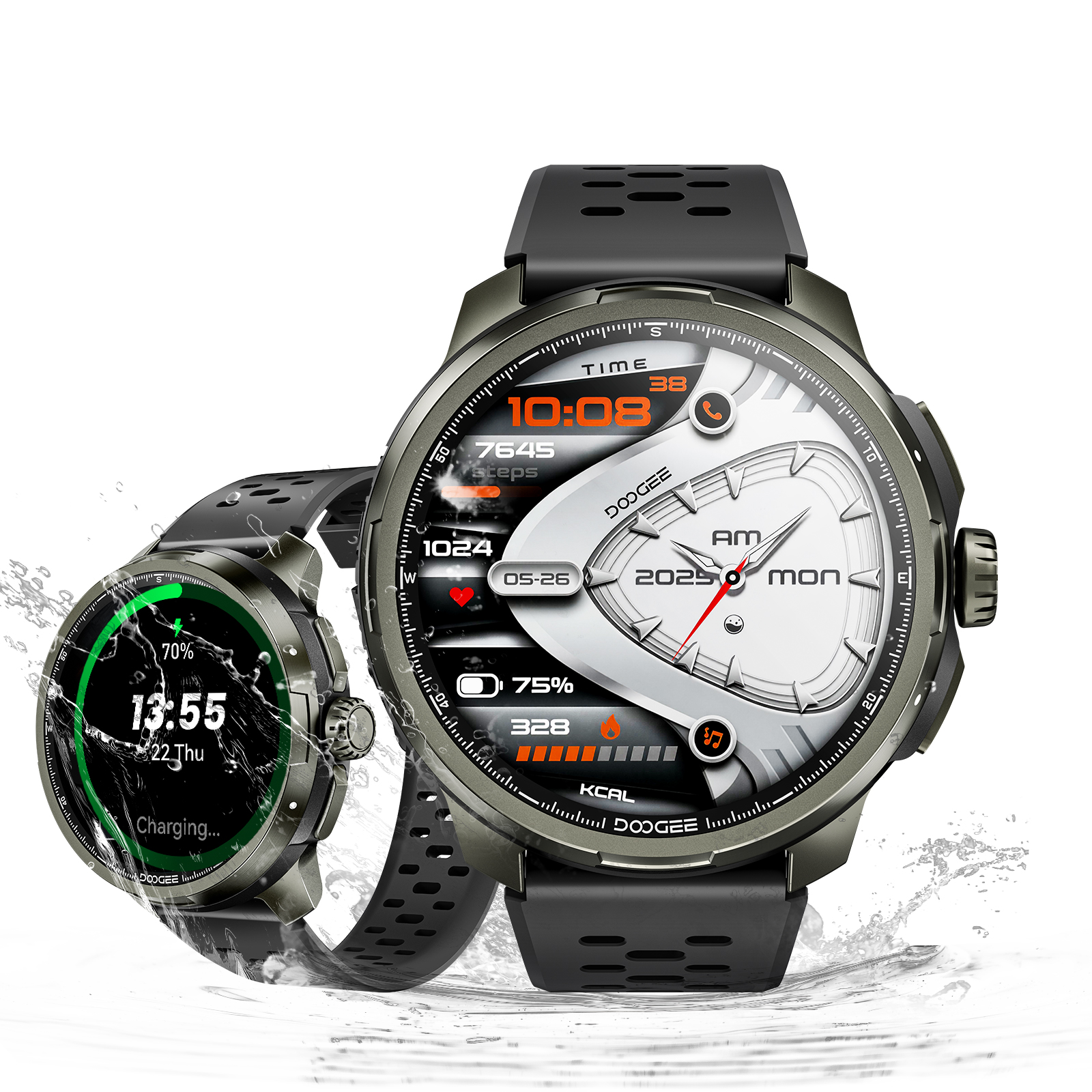 Okosóra Férfi karóra Doogee ANYMOVINGM1 Katonai Gps IP68 Amoled