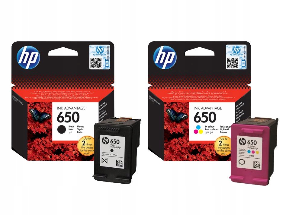 

Zestaw Tuszy Hp 650 Czarny Kolor Oryginalne